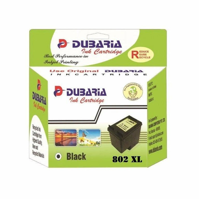 Dubaria 802 XL Black Ink Cartridge For HP 802XL Black Ink Cartridge