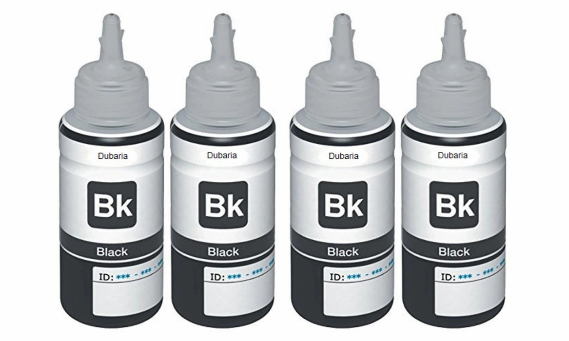 Dubaria Refill Ink For Use In HP HP 960XL / CZ665AA Black Ink Cartridge For OfficeJet Pro 3610, 3620 Printers - 100 ML Each Bottle - Black Color Ink - Pack of 4