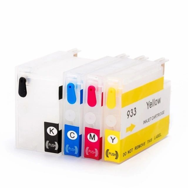 Dubaria Empty Refillable Ink Cartridges Compatible For HP 932 & 933 For Use In HP OfficeJet 6100, 6600, 6700, 7110, 7610, 7612 Printers - Combo Value Pack (Cyan, Yellow, Magenta, Black)