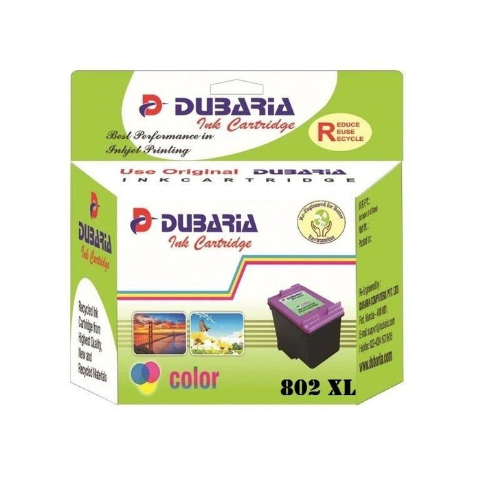 Dubaria 802 XL Tricolour Ink Cartridge For HP 802XL Tricolour Ink Cartridge