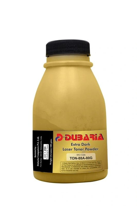 Dubaria Extra Dark Toner Powder For HP 88A Toner Cartridge - 80 Grams Bottle Pack