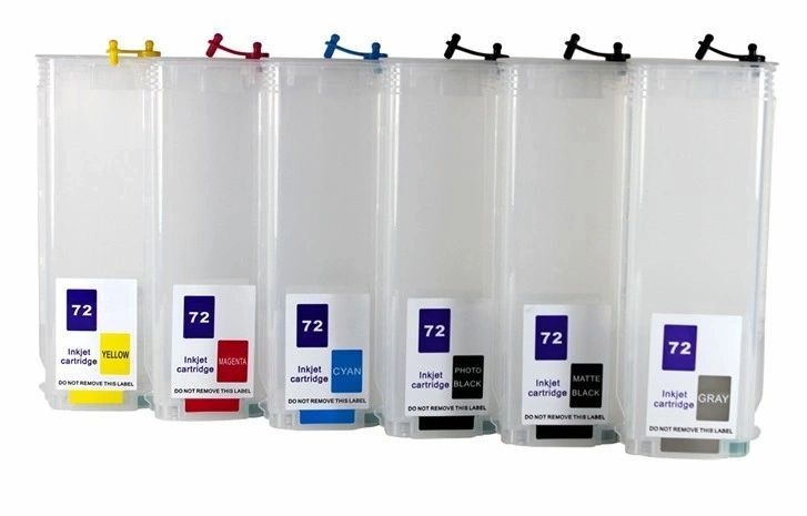 Dubaria Empty Refillable Ink Cartridges Compatible For HP 72 Ink Cartridges For Use In HP DesignJet T610 series, T620, T770, T770 HD, T790, T1100, T1300, T2300 eMFP & ePrint & Share Printers