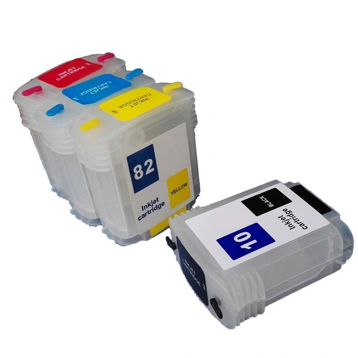 Dubaria Empty Refillable Cartridge For HP DesignJet 500 / 500PS 800 / 800PS / 815 MFP Printers Compatible With HP 10 (69 ML) C4844A 82 (69 ML) C4911A / 12A / 13A