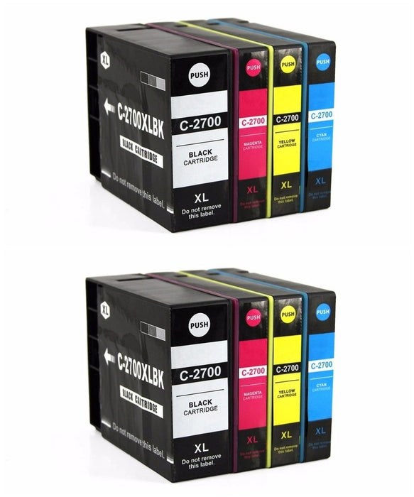Dubaria 2700 XL Ink Cartridges Compatible For Canon PGI 2700 XL Ink Cartridge Combo For Use In Canon Maxify IB 4080, IB 4070, IB 4170, MB 5070, MB 5080, MB 5370, MB 5470, MB 4075, MB 5170 Printer All Four Cartridge - 2 Combo Packs