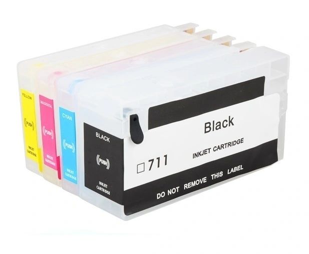 Dubaria Empty Refillable Cartridge For HP T 120 / 520 / 920 Printers Compatible With HP 711 All Four Colors