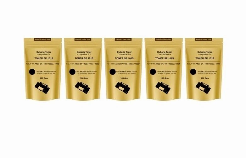 Dubaria Toner Powder Pouch Compatible For Use In Ricoh SP100 / SP111 / SP111SU / SP200 / SP210 / SP212SNw / SP300 / SP 300DN / SP310DN / SP 325Sfnw /SP3400 / SP3410 / SP3510 / Aficio 3510DN Printers – 100 Grams - Pack of 5 (100 Grams)