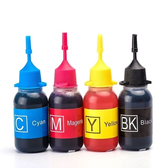 Dubaria Dye Refill Ink For Use In HP 21 Black & 22 TriColor Ink Cartridges - 30 ML Each Bottle