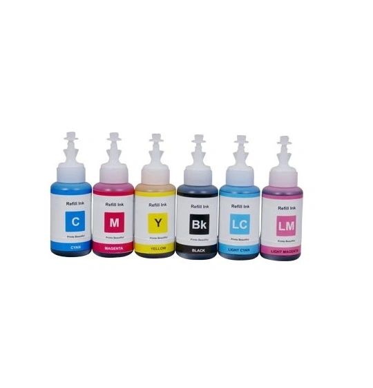 Dubaria Refill Ink For Epson L850 Ink Tank Printer - 6 Colors - 70 ML Each Bottle - Cyan, Magenta, Yellow, Black, Light Magenta & Light Cyan