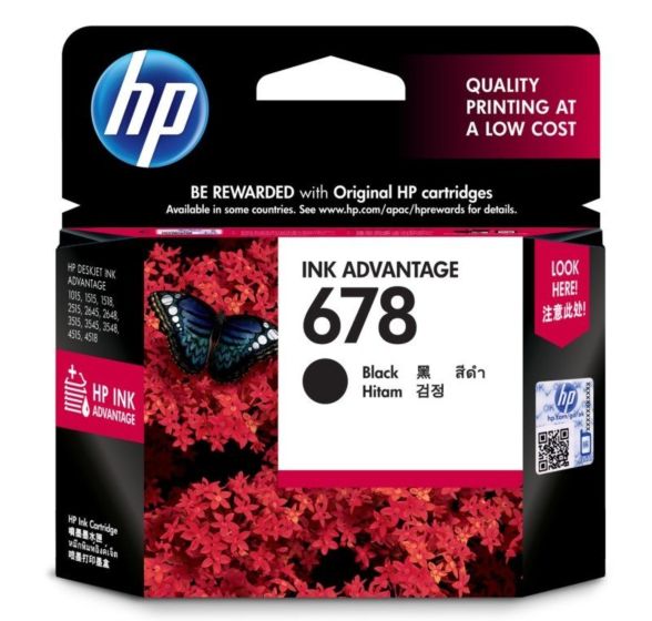 HP 678 Black Original Ink Advantage Cartridge (CZ107AA) - 480 Pages