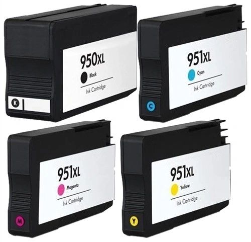 Dubaria 950 XL Black, 951 XL Cyan, 951 XL Magenta, 951 XL Yellow For OfficeJet Pro 276dw, 8600 E, 8600 Plus, 8610, 8620, 251dw, 8100, 8630 Printers - Combo Value Pack