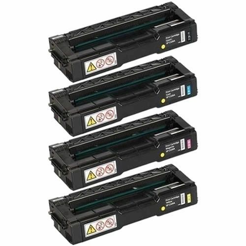 Dubaria Color Toner Cartridges Compatible For Ricoh C220, C221, C222, C240 (406046 Black, 406047 Cyan, 406044 Yellow, 406048 Magenta) Toner Cartridge Combo