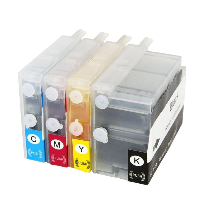 Dubaria Empty Refillable Ink Cartridges Compatible For HP 932 & 933 For Use In HP OfficeJet 6100, 6600, 6700, 7110, 7610, 7612 Printers - Combo Value Pack (Cyan, Yellow, Magenta, Black)