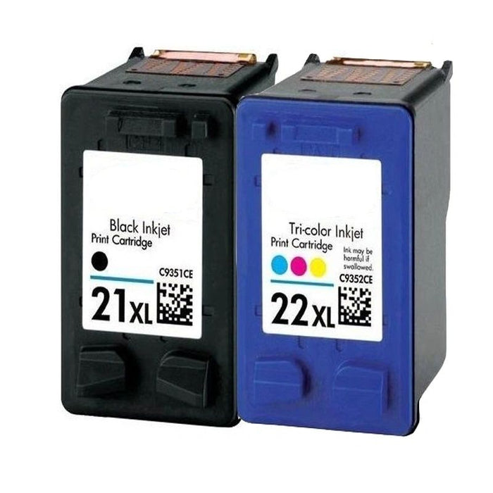Dubaria 21 XL Black & 22 XL TriColor Ink Cartridge Compatible For HP 21 XL & 22 XL - Combo Value Pack - High Yield Cartridges