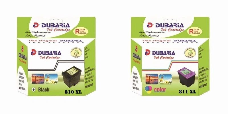 Dubaria 810 XL Black and 811 XL Tricolor Combo Multicolor Ink for Canon 810 XL & 811 XL
