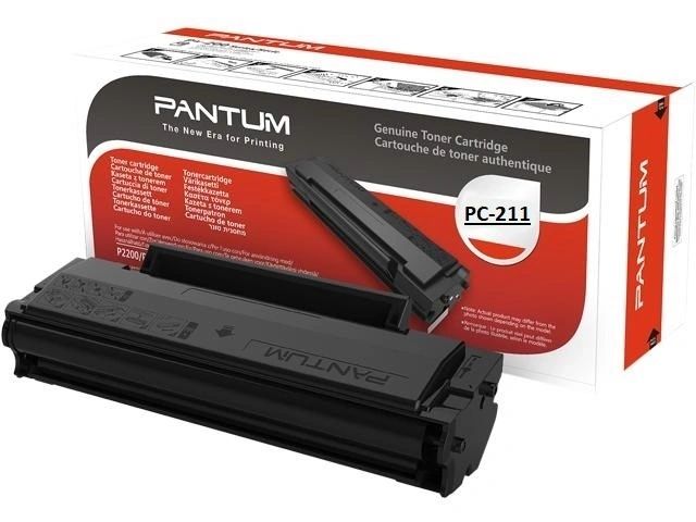 Genuine Pantum Toner Cartridge PC-211 For Pantum P2500 Monochrome Laser Printers - 1,600 Pages - Easy Self Refillable Toner Cartridge