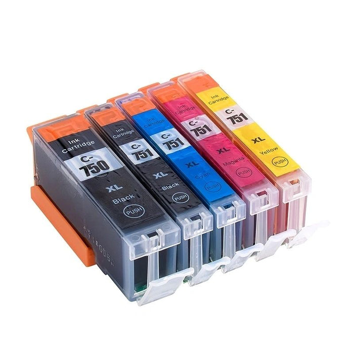 Dubaria 750 XL & 751 XL Ink Cartridges Compatible Replacement For Canon 750 XL & 751 XL Ink Cartridge For Use In Canon iP7270 / MG 5470 / 5570 / IX6770 / 6870 / 6370 / 6470 / 7170 / 7570 / iP 8770 / MX 927 Printers - 5 Colors