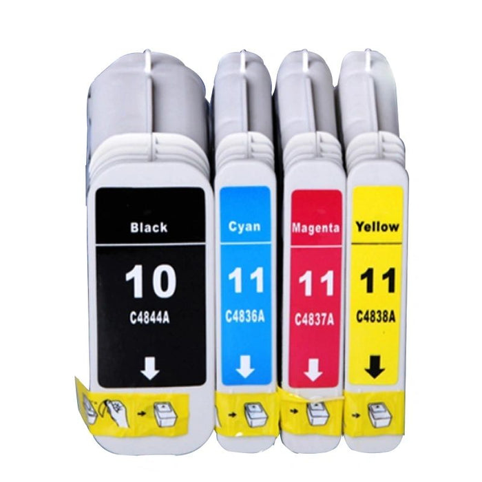 Dubaria 10 & 11 Ink Cartridges Compatible For HP 10 & 11 Ink Cartridges For Use In HP 70 / 100 / 110 / 500 / 800 / 815 / K850 / 1000 / 1100 / 1200 / 1300 / 1700 / 2000 / 2230 / 2250 / 2280 / 2300 / 2600 / 2800 / 3000 / 9110 / 9120 / 9130 Printers