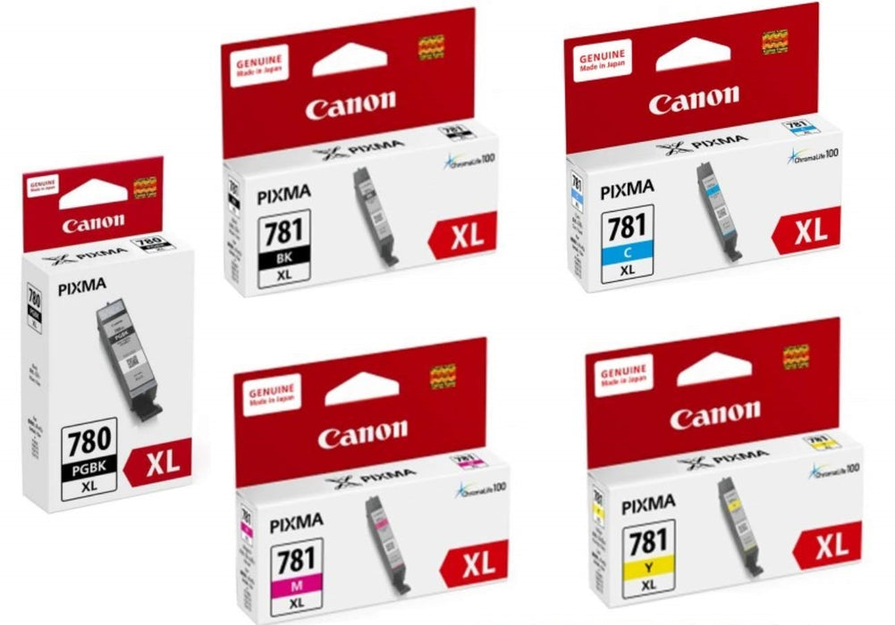 Canon 780 XL & 781 XL Ink Cartridges - Pack of 5 Colors