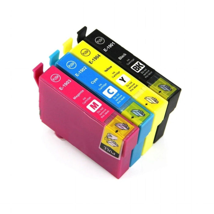 Dubaria T190 Ink Cartridge Compatible For Epson T1901 / T1902 / T1903 / T1904 Ink Cartridges For Use In Epson ME401 / ME303 / ME301 Printers - Cyan, Magenta, Yellow, Black