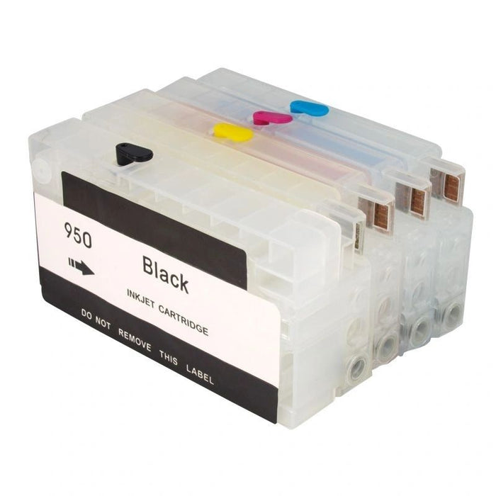 Dubaria Empty Refillable Ink Cartridge For HP 950 & 951 For Use In HP OfficeJet Pro 8100, 276dw MFP, 8600 e-All-in-One - N911g, 8600 Plus - N911n, 8600 Premium - N911a, 8610, 8620 Printers - Combo Value Pack (Cyan, Yellow, Magenta, Black)