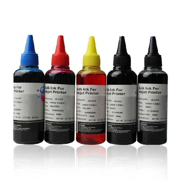 Dubaria Refill Ink For 770 Black, 771 Cyan, Magenta, Yellow & Black Ink Cartridge Compatible For Use In Canon PIXMA MG7770, PIXMA MG6870 & PIXMA MG5770 Printers - 100 ML Each Bottle