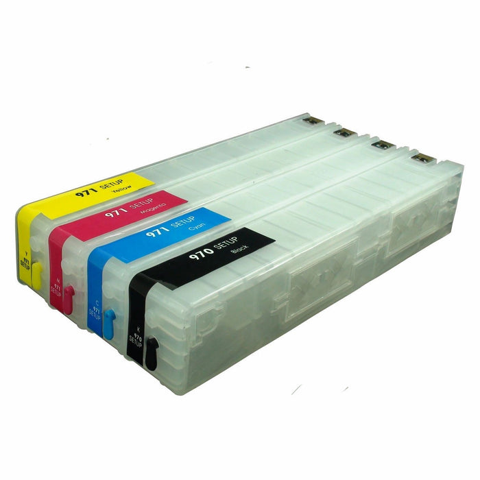 Dubaria Empty Refillable Ink Cartridge With Chips For HP 970 XL & HP 971 XL For Use In OfficeJet Pro X476dn MFP, X476dw MFP, X576dn MFP, X576dw MFP, X451dn, X451dw, X551dw Printers - Combo Value Pack