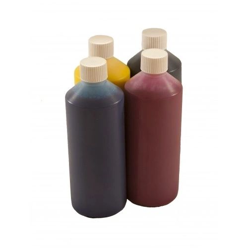 Dubaria Refill Ink For Epson L100 / L110 / L200 / L210 / L220 / L300 / L350 / L355 / L365 / L550 - 1 Liter Each Bottle - Cyan, Magenta, Yellow & Black - Combo Value Pack