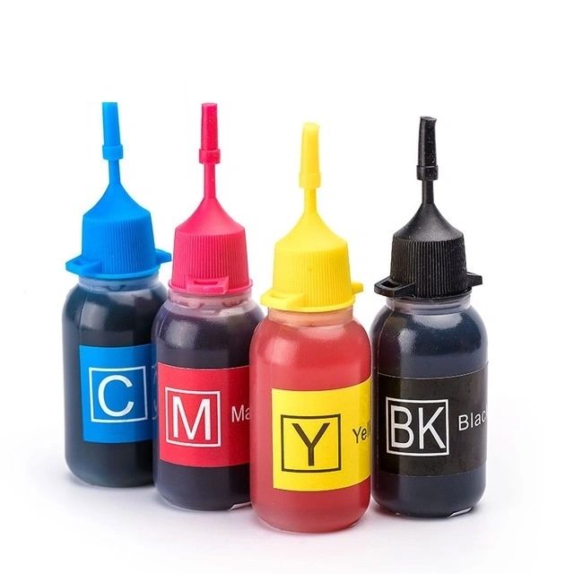 Dubaria Refill Ink Universal For HP, Canon, Brother, Samsung InkJet Cartridges & Ink Tanks Printers - Cyan, Magenta, Yellow & Black - 30 ML Each Bottle
